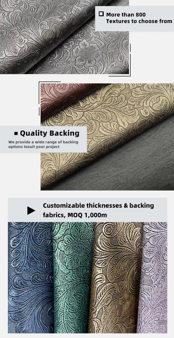 पीवीसी फूल पैटर्न कृत्रिम सिंथेटिक चमड़े वॉलेट बॉक्स जूते Ntoebook नकली चमड़े के कपड़े 5