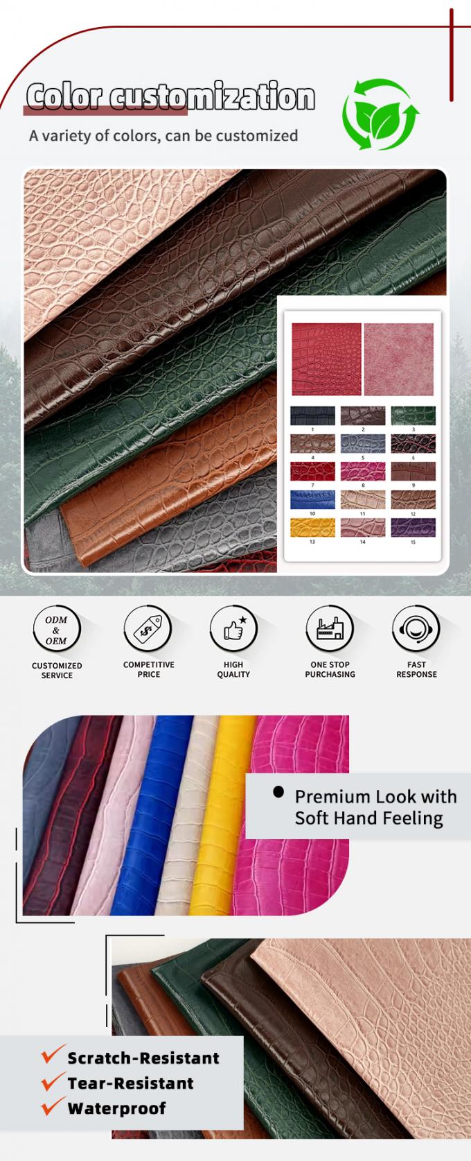पीवीसी बांस अनाज कृत्रिम सिंथेटिक चमड़ा वॉलेट बॉक्स जूते नोटबुक नकली चमड़ा कपड़ा 4