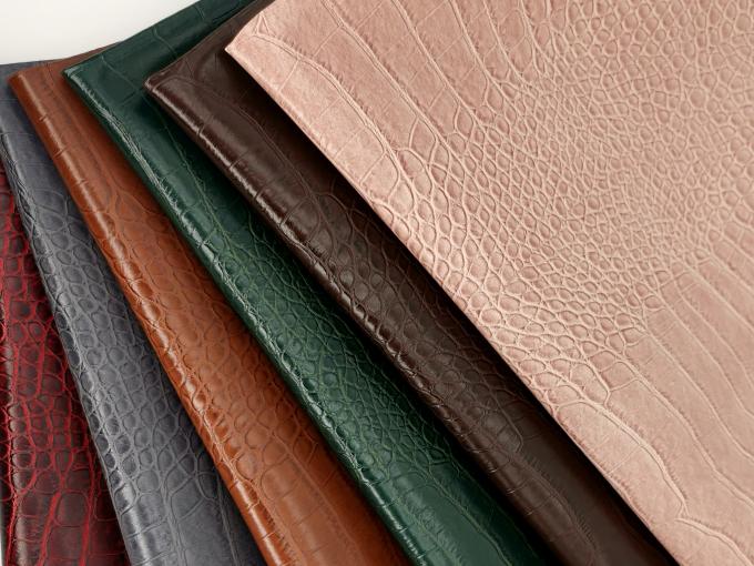 पीवीसी मगरमच्छ अनाज कृत्रिम सिंथेटिक चमड़े वॉलेट बॉक्स जूते Ntoebook नकली चमड़े के कपड़े 6