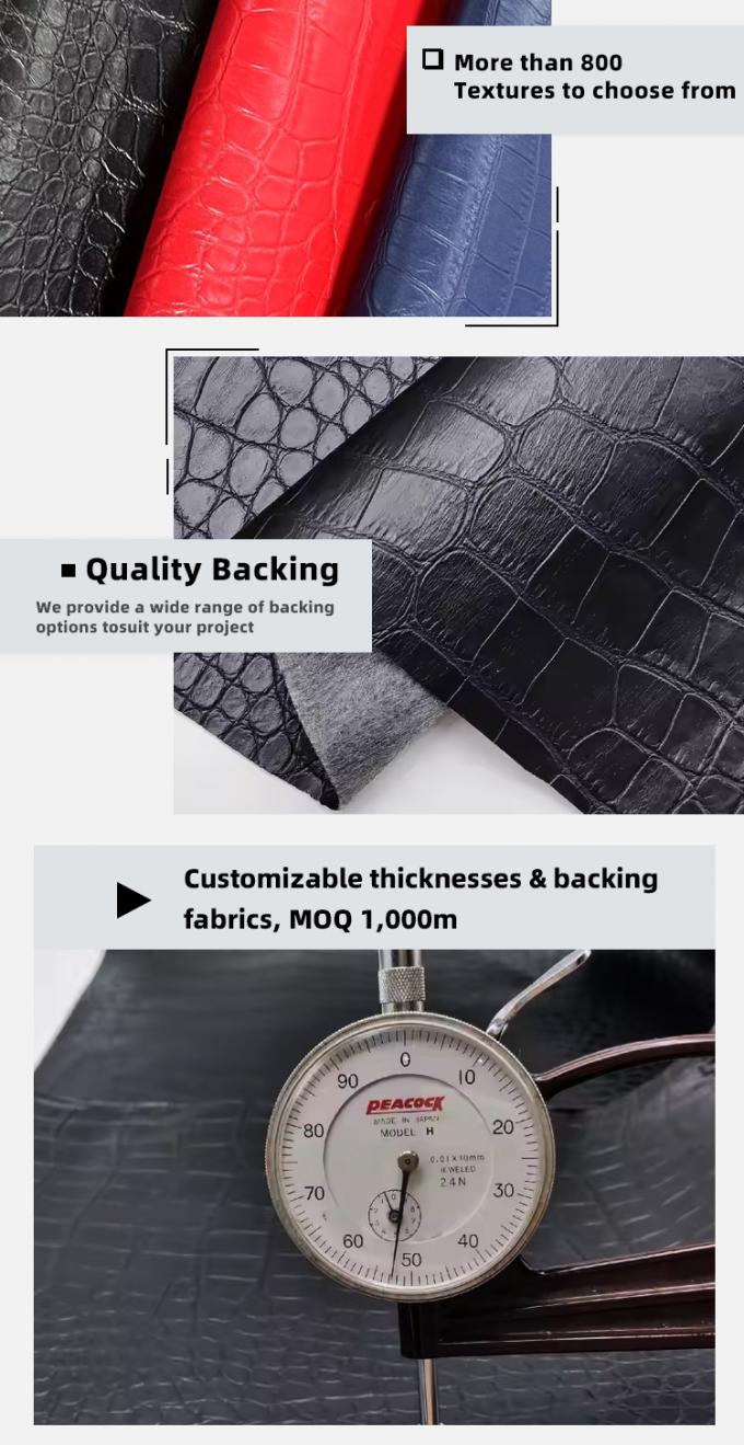 पीवीसी मगरमच्छ अनाज सिंथेटिक लेदर वॉलेट केस जूते नोटबुक लेदर फैब्रिक 5