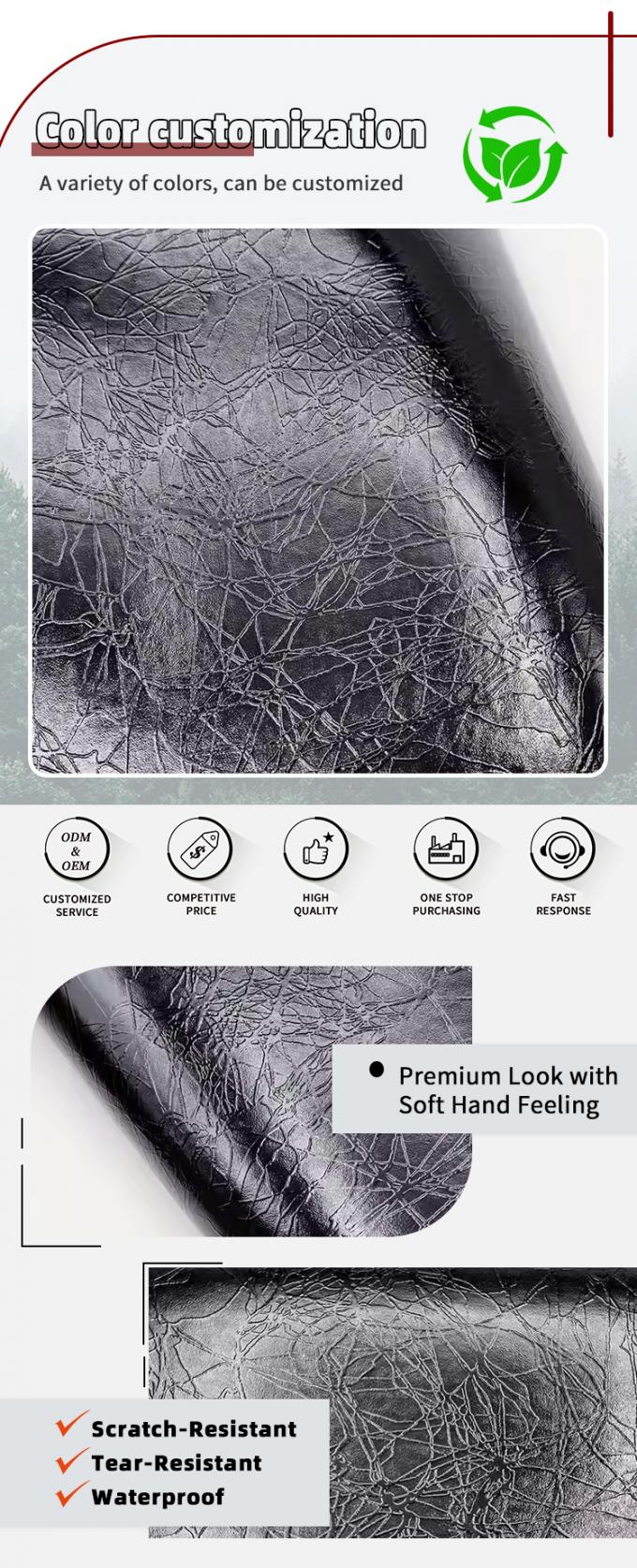 थोक पीवीसी हाइलाइट्स 006 हाइलाइट्स लाइटनिंग ग्रेन पैटर्न आर्टिफिशियल सिंथेटिक लेदर वॉलेट बॉक्स जूते नोटबुक फैब्रिक 4