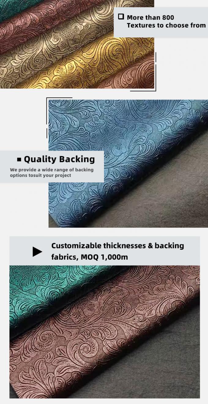 एम्बॉस्ड पीवीसी फ्लावर पैटर्न सिंथेटिक लेदर वॉलेट बॉक्स जूते नोटबुक सजावटी बैग के लिए - टिकाऊ फ़ॉक्स लेदर सामग्री 5