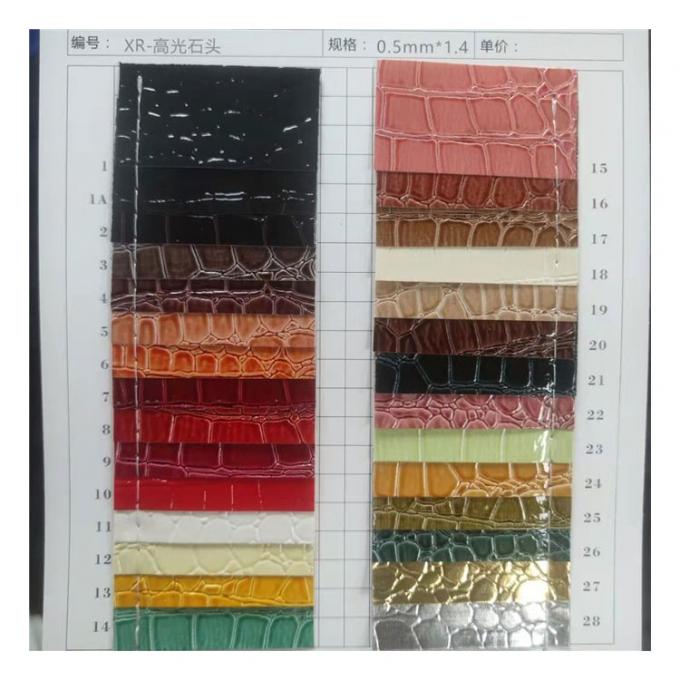 उच्च चमकदार पत्थर पैटर्न पीवीसी सिंथेटिक चमड़े पशु पैटर्न जूते बैग और बैग नकली चमड़े के कपड़े 16