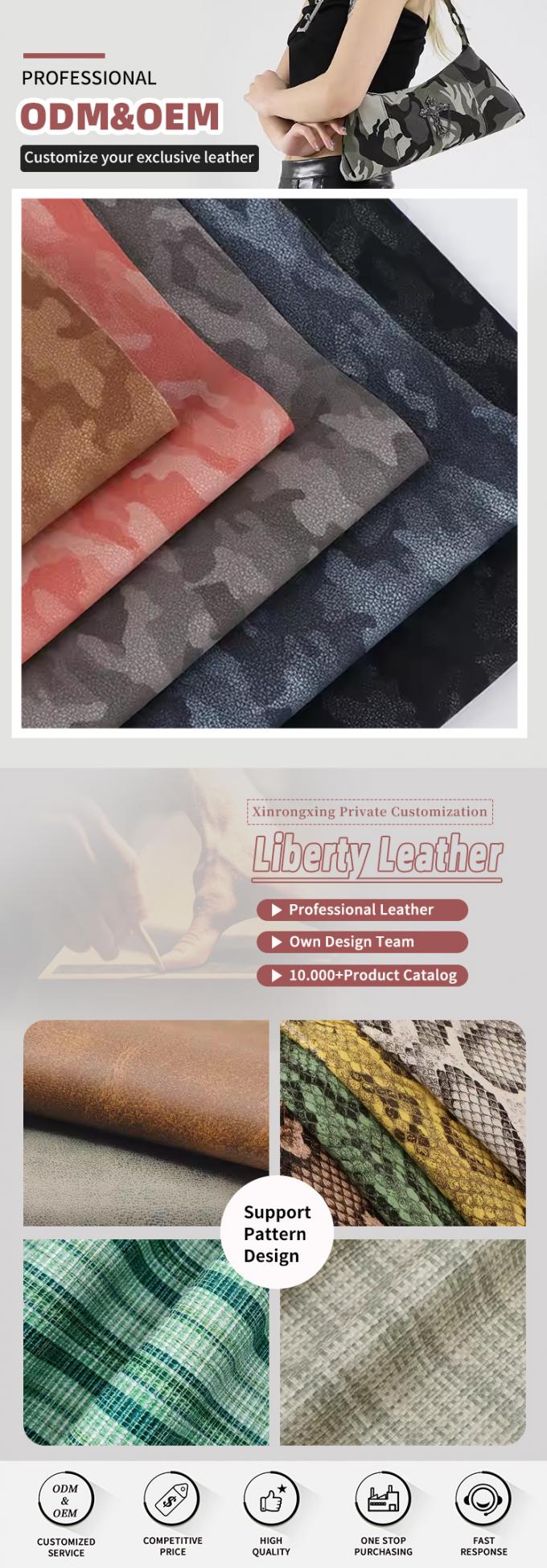 पीयू फ्रॉस्टेड शेफ स्किन नुबॉक ग्रेन छलावरण सिंथेटिक लेदर बैग जूते वॉलेट सजावट नोटबुक केस नकली चमड़े के कपड़े 4