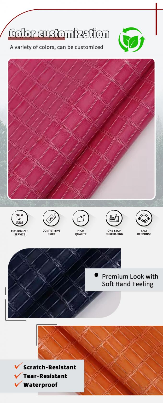 उच्च चमकदार पीवीसी बांस पैटर्न अनाज कृत्रिम सिंथेटिक चमड़े सजावट जूते बैग बॉक्स नकली चमड़े के कपड़े 4