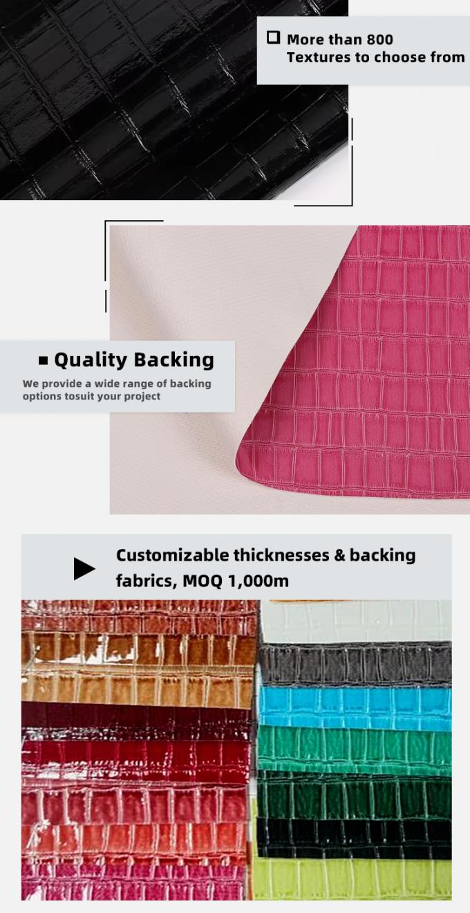 उच्च चमकदार पीवीसी बांस पैटर्न अनाज कृत्रिम सिंथेटिक चमड़े सजावट जूते बैग बॉक्स नकली चमड़े के कपड़े 5